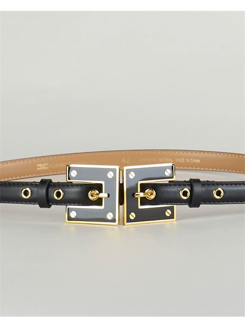 Thin belt in synthetic material with logo buckle Elisabetta Franchi ELISABETTA FRANCHI | Belt | CT03S41E2110